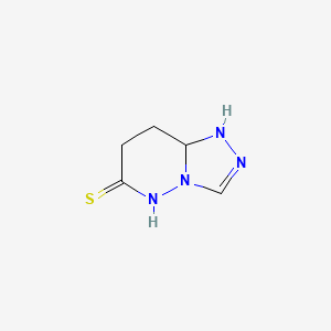 molecular formula C5H8N4S B12341598 5,7,8,8a-tetrahydro-1H-[1,2,4]triazolo[4,3-b]pyridazine-6-thione 