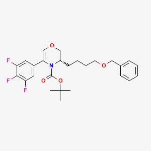 tert-butyl (3S)-3-[4-(benzyloxy)butyl]-5-(3,4,5-trifluorophenyl)-2,3-dihydro-4H-1,4-oxazine-4-carboxylate