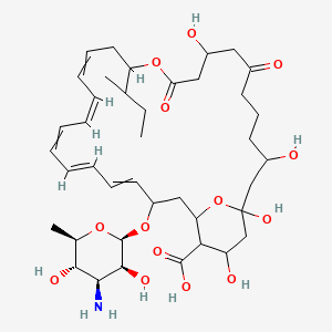 molecular formula C40H61NO14 B1234168 (17Z,21E)-25-[(2R,3S,4S,5S,6R)-4-amino-3,5-dihydroxy-6-methyloxan-2-yl]oxy-13-butan-2-yl-1,3,9,29-tetrahydroxy-7,11-dioxo-12,31-dioxabicyclo[25.3.1]hentriaconta-15,17,19,21,23-pentaene-28-carboxylic acid CAS No. 130433-02-2