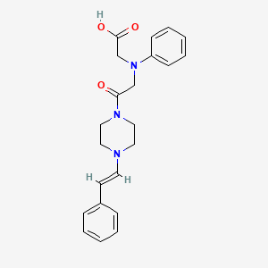 molecular formula C22H25N3O3 B12341699 [(2-oxo-2-{4-[(E)-2-phenylvinyl]piperazin-1-yl}ethyl)(phenyl)amino]acetic acid 