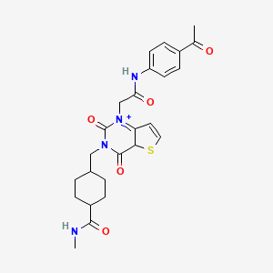 molecular formula C25H29N4O5S+ B12341702 4-[(1-{[(4-acetylphenyl)carbamoyl]methyl}-2,4-dioxo-1H,2H,3H,4H-thieno[3,2-d]pyrimidin-3-yl)methyl]-N-methylcyclohexane-1-carboxamide 