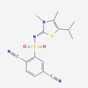 (NZ)-2,5-dicyano-N-(5-isopropyl-3,4-dimethyl-thiazol-2-ylidene)benzenesulfonamide
