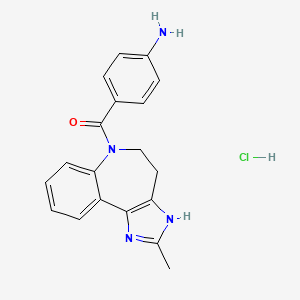 molecular formula C19H19ClN4O B12341737 (4-aminophenyl)-(2-methyl-4,5-dihydro-3H-imidazo[4,5-d][1]benzazepin-6-yl)methanone;hydrochloride 