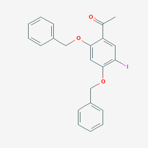 molecular formula C22H19IO3 B12341787 1-(2,4-Bis(benzyloxy)-5-iodophenyl)ethanone 