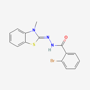molecular formula C15H12BrN3OS B1234180 2-bromo-N-[(Z)-(3-methyl-1,3-benzothiazol-2-ylidene)amino]benzamide 