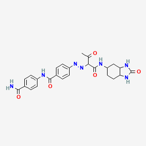 4-[[4-[[1,3-Dioxo-1-[(2-oxo-1,3,3a,4,5,6,7,7a-octahydrobenzimidazol-5-yl)amino]butan-2-yl]diazenyl]benzoyl]amino]benzamide