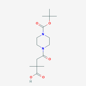 molecular formula C15H26N2O5 B12341874 4-(3-Carboxy-3-methylbutyryl)-piperazine-1-carboxylic acid tert-butyl ester 