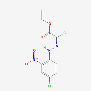 molecular formula C10H9Cl2N3O4 B12341879 ethyl (2E)-2-chloro-2-[2-(4-chloro-2-nitrophenyl)hydrazin-1-ylidene]acetate 