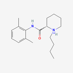 molecular formula C18H29N2O+ B1234188 Levobupivacaine(1+) 