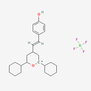 4-[(E)-2-(4-hydroxyphenyl)ethenyl]-2,6-diphenyl-2H-pyran-2-ylium; tetrafluoroboranuide