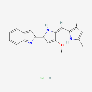 (2E)-2-[(5E)-5-[(3,5-dimethyl-1H-pyrrol-2-yl)methylidene]-4-methoxypyrrol-2-ylidene]indole;hydrochloride