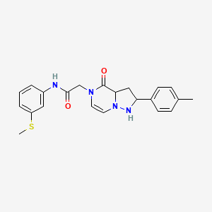 molecular formula C22H24N4O2S B12341949 2-[2-(4-methylphenyl)-4-oxo-4H,5H-pyrazolo[1,5-a]pyrazin-5-yl]-N-[3-(methylsulfanyl)phenyl]acetamide 