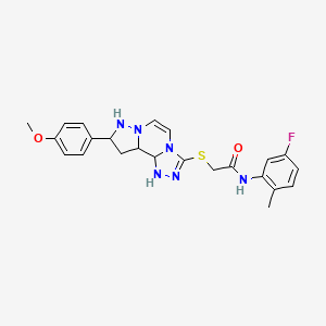 N-(5-fluoro-2-methylphenyl)-2-[[11-(4-methoxyphenyl)-3,4,6,9,10-pentazatricyclo[7.3.0.02,6]dodeca-4,7-dien-5-yl]sulfanyl]acetamide