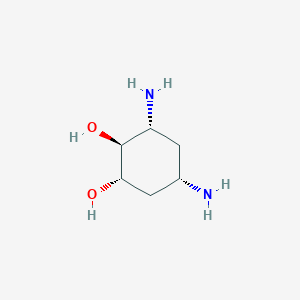 molecular formula C6H14N2O2 B1234200 (1S,2S,3R,5S)-3,5-diaminocyclohexane-1,2-diol 