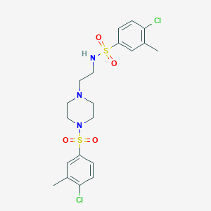 4-chloro-N-{2-[4-(4-chloro-3-methylbenzenesulfonyl)piperazin-1-yl]ethyl}-3-methylbenzene-1-sulfonamide