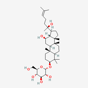 (2S,3R,4S,5S,6R)-2-[[(3S,5R,8R,9R,10R,12R,13R,14S,17S)-12-hydroxy-17-[(2S)-2-hydroxy-6-methylhept-5-en-2-yl]-4,4,8,10,14-pentamethyl-2,3,5,6,7,9,11,12,13,15,16,17-dodecahydro-1H-cyclopenta[a]phenanthren-3-yl]oxy]-6-(hydroxymethyl)oxane-3,4,5-triol