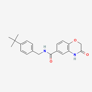 molecular formula C20H22N2O3 B1234201 N-[(4-tert-butylphenyl)methyl]-3-oxo-4H-1,4-benzoxazine-6-carboxamide 