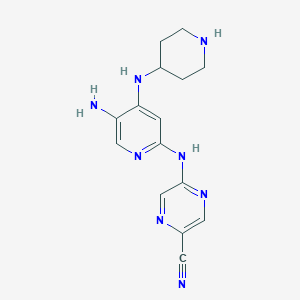 5-((5-Amino-4-(piperidin-4-ylamino)pyridin-2-yl)amino)pyrazine-2-carbonitrile