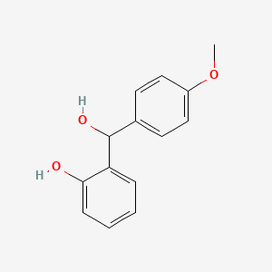 molecular formula C14H14O3 B12342030 2-(Hydroxy(4-methoxyphenyl)methyl)phenol 