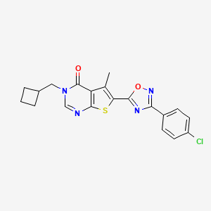 6-[3-(4-chlorophenyl)-1,2,4-oxadiazol-5-yl]-3-(cyclobutylmethyl)-5-methyl-3H,4H-thieno[2,3-d]pyrimidin-4-one