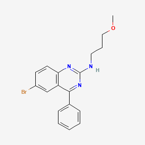 molecular formula C18H18BrN3O B12342054 6-bromo-N-(3-methoxypropyl)-4-phenylquinazolin-2-amine 