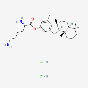 [(4aS,6aR,11aR,11bS)-4,4,6a,7,11b-pentamethyl-1,2,3,4a,5,6,11,11a-octahydrobenzo[a]fluoren-9-yl] (2S)-2,6-diaminohexanoate;dihydrochloride