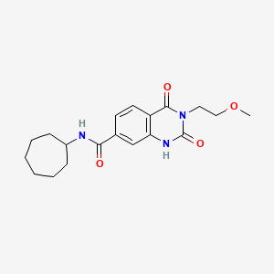 molecular formula C19H25N3O4 B1234206 N-cycloheptyl-3-(2-methoxyethyl)-2,4-dioxo-1H-quinazoline-7-carboxamide 