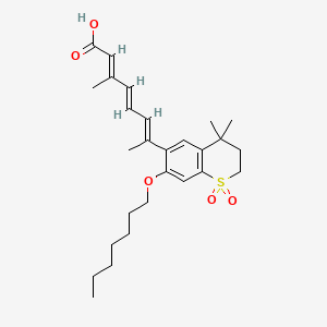 (2E,4E,6E)-7-(7-heptoxy-4,4-dimethyl-1,1-dioxo-2,3-dihydrothiochromen-6-yl)-3-methylocta-2,4,6-trienoic acid