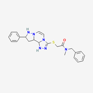 N-benzyl-N-methyl-2-({11-phenyl-3,4,6,9,10-pentaazatricyclo[7.3.0.0^{2,6}]dodeca-1(12),2,4,7,10-pentaen-5-yl}sulfanyl)acetamide