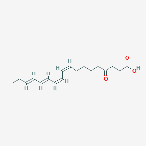 molecular formula C18H26O3 B1234210 4-oxo-9Z,11Z,13E,15E-octadecatetraenoic acid 