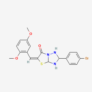 molecular formula C19H18BrN3O3S B12342146 (5E)-2-(4-bromophenyl)-5-[(2,5-dimethoxyphenyl)methylidene]-5H,6H-[1,2,4]triazolo[3,2-b][1,3]thiazol-6-one 