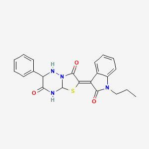 2-(2-Oxo-1-propylindolin-3-ylidene)-6-phenyl-2H-thiazolo[3,2-b][1,2,4]triazine-3,7-dione