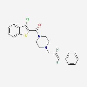 molecular formula C22H21ClN2OS B12342188 (E)-(3-chlorobenzo[b]thiophen-2-yl)(4-cinnamylpiperazin-1-yl)methanone CAS No. 5917-31-7