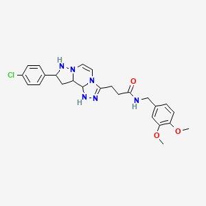 3-[11-(4-chlorophenyl)-3,4,6,9,10-pentaazatricyclo[7.3.0.0^{2,6}]dodeca-1(12),2,4,7,10-pentaen-5-yl]-N-[(3,4-dimethoxyphenyl)methyl]propanamide