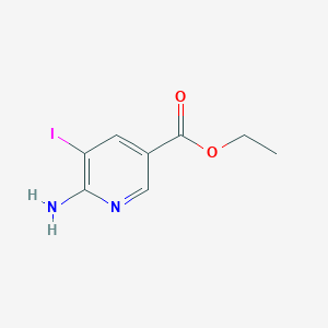 molecular formula C8H9IN2O2 B12342218 Ethyl 6-amino-5-iodonicotinate CAS No. 543740-75-6