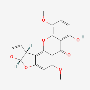 molecular formula C19H14O7 B1234224 (3R,7S)-15-hydroxy-11,18-dimethoxy-6,8,20-trioxapentacyclo[10.8.0.02,9.03,7.014,19]icosa-1,4,9,11,14,16,18-heptaen-13-one 