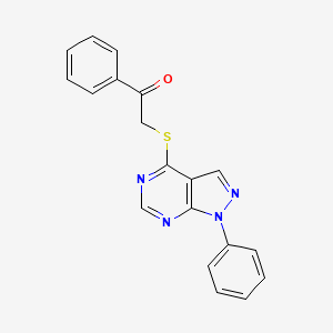 1-phenyl-2-({1-phenyl-1H-pyrazolo[3,4-d]pyrimidin-4-yl}sulfanyl)ethan-1-one