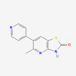 molecular formula C12H9N3OS B1234227 Thiazolo[4,5-b]pyridin-2(3H)-one, 5-methyl-6-(4-pyridinyl)- CAS No. 147293-39-8