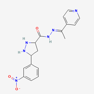 5-(3-nitrophenyl)-N-[(E)-1-pyridin-4-ylethylideneamino]pyrazolidine-3-carboxamide