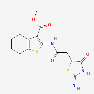 Methyl 2-[2-(2-imino-4-oxo-1,3-thiazolidin-5-YL)acetamido]-4,5,6,7-tetrahydro-1-benzothiophene-3-carboxylate