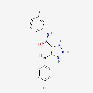 molecular formula C16H18ClN5O B12342309 5-(4-chloroanilino)-N-(3-methylphenyl)triazolidine-4-carboxamide 