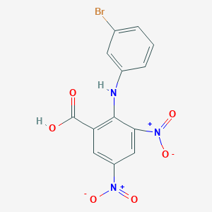 2-[(3-Bromophenyl)amino]-3,5-dinitrobenzoic acid