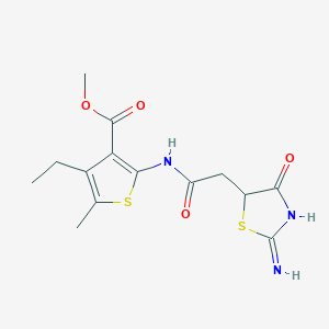 Methyl 4-ethyl-2-[2-(2-imino-4-oxo-1,3-thiazolidin-5-YL)acetamido]-5-methylthiophene-3-carboxylate