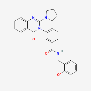 N-[(2-methoxyphenyl)methyl]-3-[4-oxo-2-(pyrrolidin-1-yl)-3,4-dihydroquinazolin-3-yl]benzamide