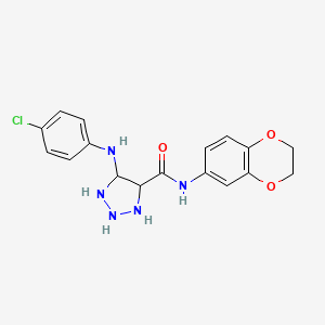 5-(4-chloroanilino)-N-(2,3-dihydro-1,4-benzodioxin-6-yl)triazolidine-4-carboxamide