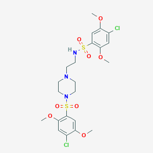 4-chloro-N-{2-[4-(4-chloro-2,5-dimethoxybenzenesulfonyl)piperazin-1-yl]ethyl}-2,5-dimethoxybenzene-1-sulfonamide