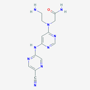 2-((2-Aminoethyl)(6-((5-cyanopyrazin-2-yl)amino)pyrimidin-4-yl)amino)acetamide