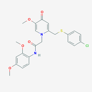 2-(2-(((4-chlorophenyl)thio)methyl)-5-methoxy-4-oxopyridin-1(4H)-yl)-N-(2,4-dimethoxyphenyl)acetamide