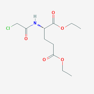 molecular formula C11H18ClNO5 B12342464 L-Glutamic acid, N-(chloroacetyl)-, diethyl ester CAS No. 76385-54-1