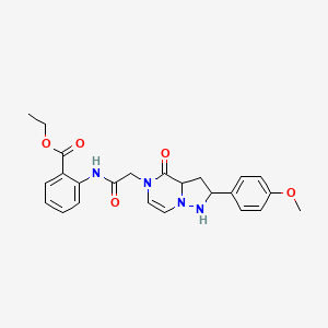 molecular formula C24H26N4O5 B12342475 ethyl 2-{2-[2-(4-methoxyphenyl)-4-oxo-4H,5H-pyrazolo[1,5-a]pyrazin-5-yl]acetamido}benzoate 